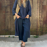 Elena – Ženski laneni komplet za ležeran i elegantan stil