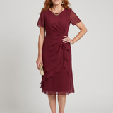 Marguerite™ | Haljina midi s volanima i twist strukom