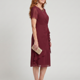 Marguerite™ | Haljina midi s volanima i twist strukom