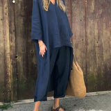 Elena – Ženski laneni komplet za ležeran i elegantan stil