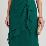 Marguerite™ | Haljina midi s volanima i twist strukom