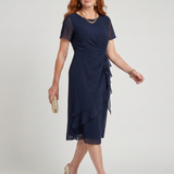 Marguerite™ | Haljina midi s volanima i twist strukom