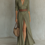 Suzanne | Maksikleid sa rever kragnom