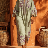Zara - Boho Cvjetna Maxi Haljina od Pamuka i Lina