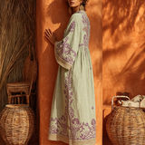 Zara - Boho Cvjetna Maxi Haljina od Pamuka i Lina
